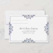 Elegant Reply Kaart - Nadine (Navy Blue) (Achterkant)