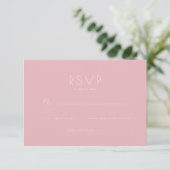 Élégant Réponse RSVP Minimaliste Rose (Debout devant)