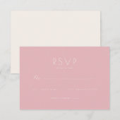 Élégant Réponse RSVP Minimaliste Rose (Devant / Derrière)