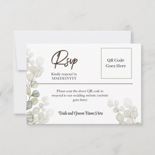 Elegant Réponse Simpliste Aquarelle Eucalyptus RSV (Devant)
