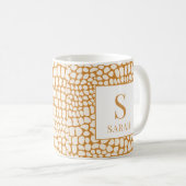 Elegant Reptile Skin Custom Initial Name Mug (Devant droit)