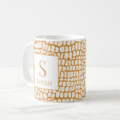 Elegant Reptile Skin Custom Initial Name Mug (Devant gauche)