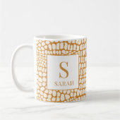 Elegant Reptile Skin Custom Initial Name Mug Koffiemok (Links)