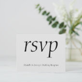Elegant & respectabel "rsvp" Briefkaart (Staand voorkant)