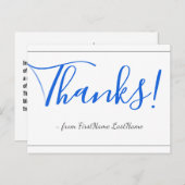 Élégant, Respectable "Merci !" Carte postale (Devant / Derrière)