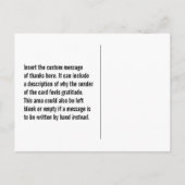 Élégant, Respectable "Merci !" Carte postale (Dos)