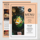 Elégant Restaurant Menu Modèle - Concevez Votre Pa (Devant / Derrière)