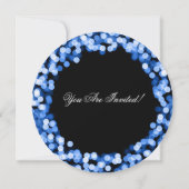 Elegant retirement Blue Sparkly Lights Kaart (Achterkant)