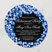 Elegant retirement Blue Sparkly Lights Kaart (Voorkant / Achterkant)