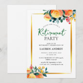 Elegant Retirement Celebration Invitation Kaart (Voorkant / Achterkant)
