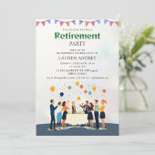 Elegant Retirement Celebration Invitation Kaart (Staand voorkant)