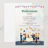 Elegant Retirement Celebration Invitation Kaart (Voorkant / Achterkant)