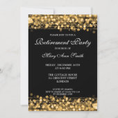 Elegant Retirement Party Gold Sparkles Kaart (Voorkant)