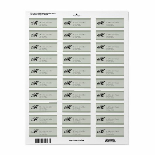 Elegant retouradreslabel Kies uw kleur 1 Etiket (Full Sheet)