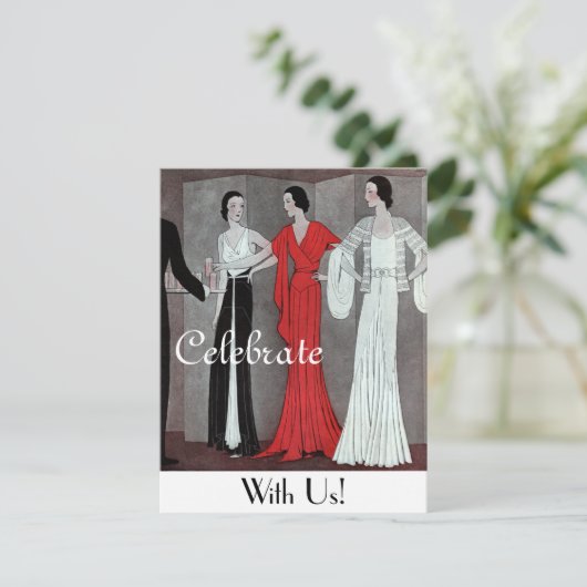 Elegant  Retro Art Deco Kaart (Staand voorkant)