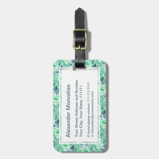 Elegant Retro Art Deco Shades of Green Jazz Age Bagagelabel (Voorkant verticaal)