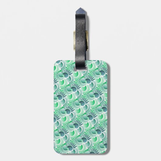 Elegant Retro Art Deco Shades of Green Jazz Age Bagagelabel (Achterkant verticaal)