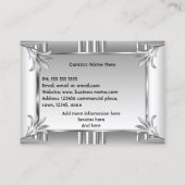 Elegant Retro Art Deco Silver Chrome Metal Visitekaartje (Achterkant)