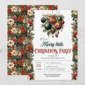 Elegant  retro classic bauble Christmas Kaart (Voorkant / Achterkant)