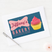 Elegant Retro Cute Cake Shop Pink Cupcake Bakkerij Rechthoekige Sticker (Envelop)