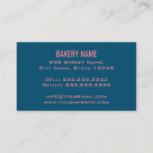 Elegant Retro Cute Cake Shop Pink Cupcake Bakkerij Visitekaartje (Achterkant)