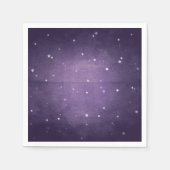 Elegant Retro Dark Paars en White Stars Party Servetten (Voorkant)