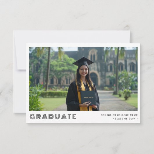 Élégant Retro - Faire-part photo et Invitation (Devant)