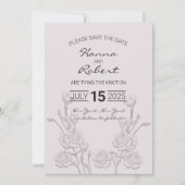 Elegant Retro Flower Save the Date Card (Voorkant)