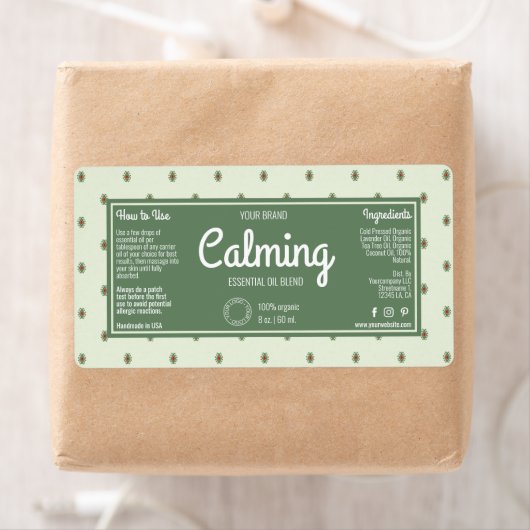 Élégant Retro Green Cosmetics Dropper Étiquette bo (En situation)