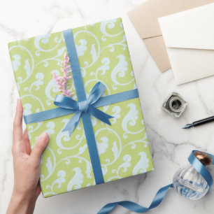 Elegant retro-groen en  Munt zwenkpatroon Cadeaupapier