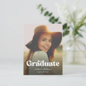 Elegant Retro High School Afstuderen Aankondiging (Staand voorkant)