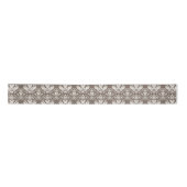 Elegant Retro Ivory Damask Brocade Brown Patroon Lint (Voorkant)
