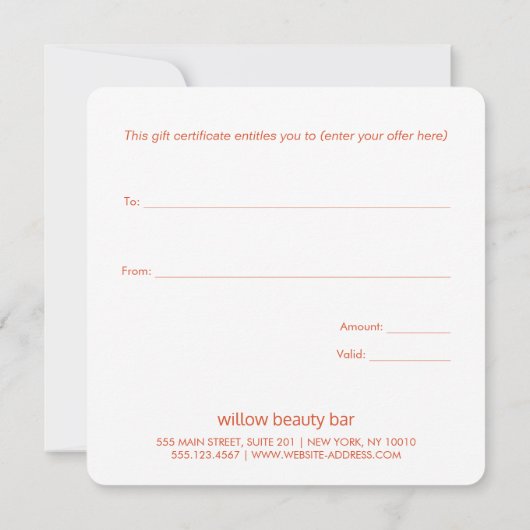 Elegant Retro Kerstcadeaubon (Achterkant)