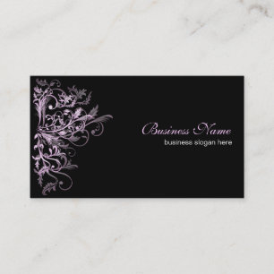 Elegant Retro Lavender Flower Swirls Visitekaartje