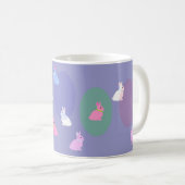 Elegant Retro Lilac Rabbit Bunny Easter Mug (Devant droit)