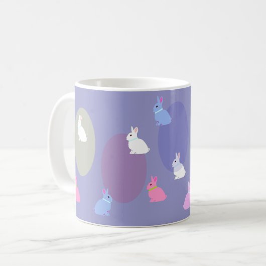 Elegant Retro Lilac Rabbit Bunny Easter Mug (Devant gauche)