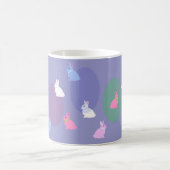Elegant Retro Lilac Rabbit Bunny Easter Mug Koffiemok (Center)