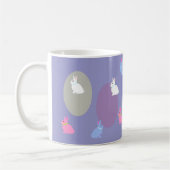 Elegant Retro Lilac Rabbit Bunny Easter Mug Koffiemok (Links)