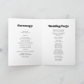 Élégant rétro noir & blanc mariage plié programme (Intérieur)