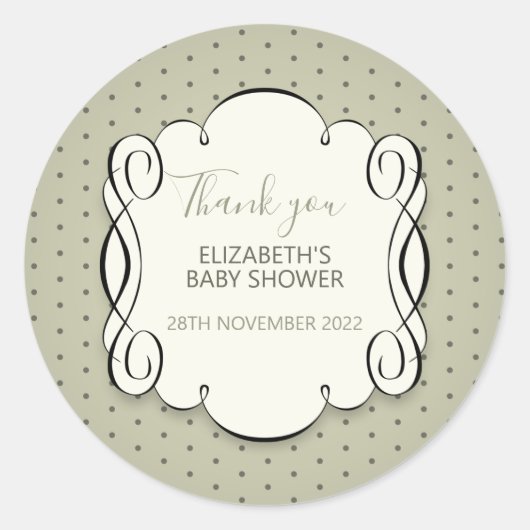 Elegant retro ontwerp ronde sticker (Voorkant)