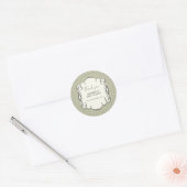 Elegant retro ontwerp ronde sticker (Envelop)