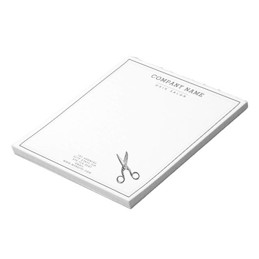 Elegant Retro schaar - Minimale hairsalon Notitieblok (Gedraaid)