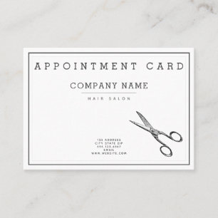 Elegant Retro Scissors - Hairsalon Appointment Visitekaartje