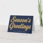 Elegant Retro Script Season’s Greetings Feestdagen Kaart (Voorkant)