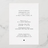 Elegant Retro Script We hebben Elopement Real ontw Folie Uitnodiging (Achterkant)
