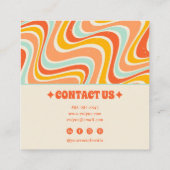 Elegant Retro Sinaasappel Blauw Grunge Boho Chic G Vierkante Visitekaartje (Achterkant)