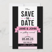 Elegant Retro-stijl Opslaan datumkaart Save The Date (Voorkant)