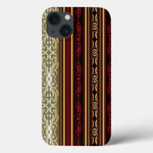 Elegant Retro Stripe Lace iPhone 13 Hoesje