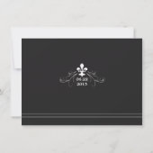 Elegant Retro Style Fleur de Lis Save the Date (Achterkant)