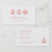 Elegant Retro Trio Cupcakes Visitekaartjes (Voorkant / Achterkant)